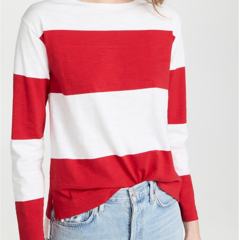 ALEX MILL Francoise Long Sleeve Tee in crimson. Size small